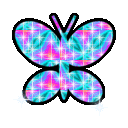 Blue glitter butterfly emoji GIF
