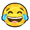 Glitter tears of joy emoji GIF