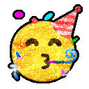 Glitter party face emoji GIF