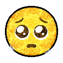 Glitter pleading face emoji GIF