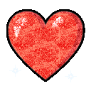 Glitter red heart emoji GIF
