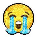 Glitter sobbing emoji GIF