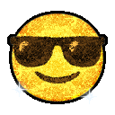 Glitter cool face emoji GIF