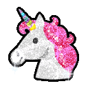 Glitter unicorn emoji GIF