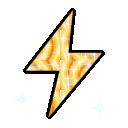 Gold glitter lightning emoji GIF