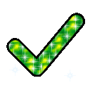 Green glitter check emoji GIF
