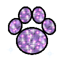 Purple glitter paw emoji GIF