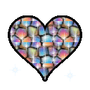 Rainbow glitter heart emoji GIF
