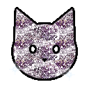 Silver glitter cat emoji GIF