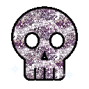 Silver glitter skull emoji GIF