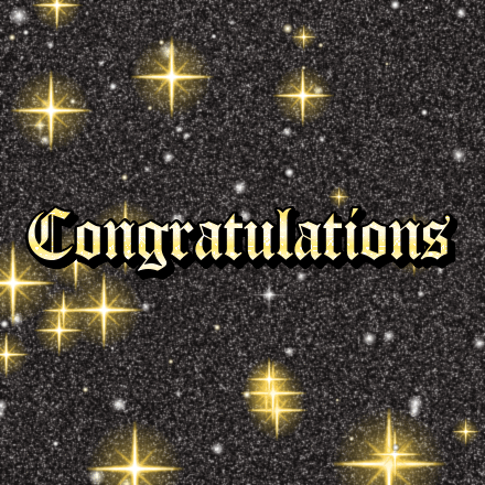 Congratulations glitter card 2, sparkly animated GIF