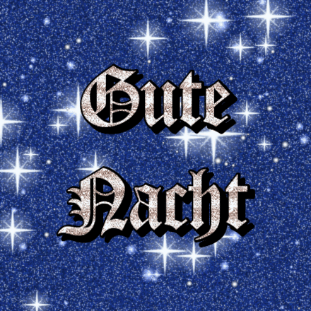Gute Nacht, Glitzerkarte 1 mit Funkeln