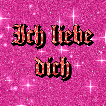 Ich liebe dich, Glitzerkarte 2 mit Funkeln