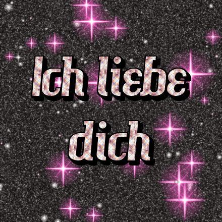 Ich liebe dich, Glitzerkarte 3 mit Funkeln