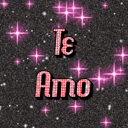 Te Amo, tarjeta con brillo 3
