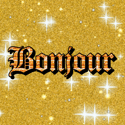 Bonjour, carte pailletée 1