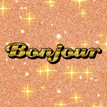 Bonjour, carte pailletée 2