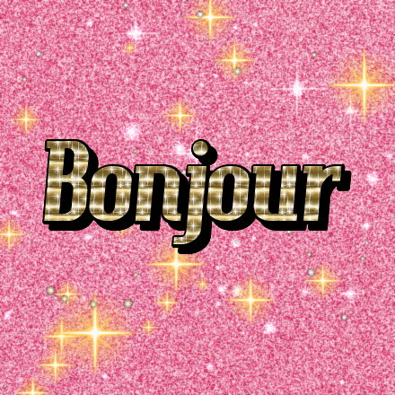 Bonjour, carte pailletée 3