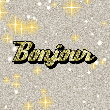Bonjour, carte pailletée 4