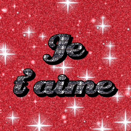 Je t'aime, carte pailletée 1