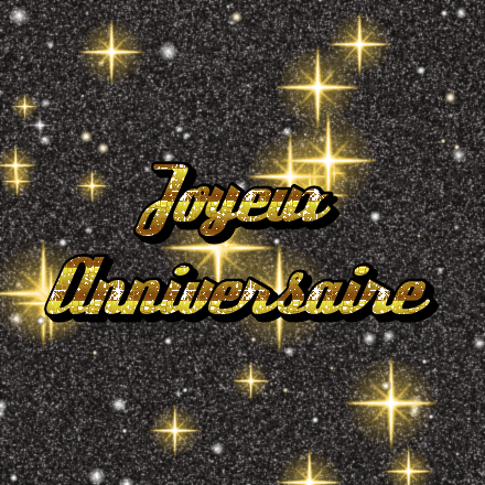 Joyeux Anniversaire, carte pailletée 2