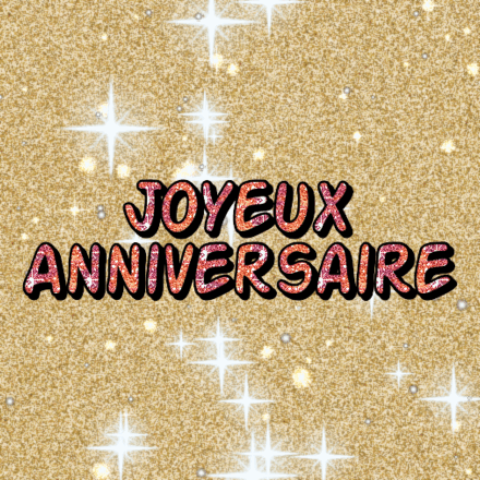 Joyeux Anniversaire, carte pailletée 4