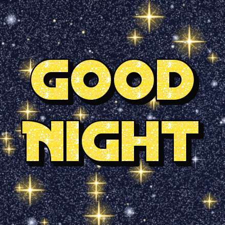 Good Night glitter card 2, sparkly animated GIF