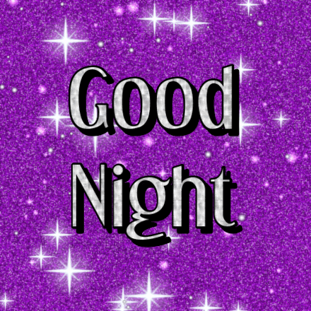 Good Night glitter card 3, sparkly animated GIF