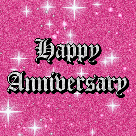 Happy Anniversary glitter card 1, sparkly animated GIF