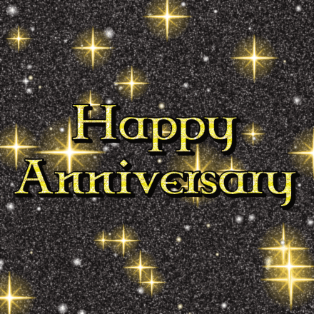 Happy Anniversary glitter card 2, sparkly animated GIF