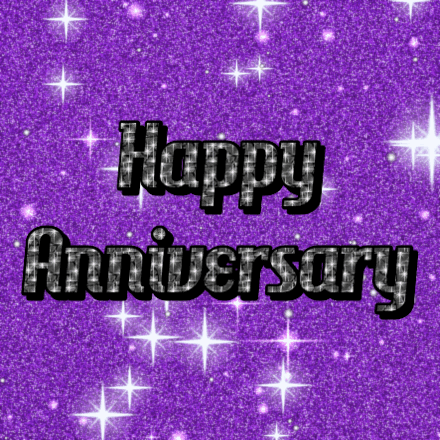 Happy Anniversary glitter card 3, sparkly animated GIF