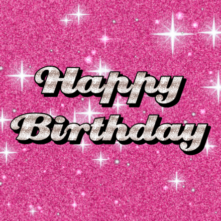 Happy Birthday glitter card 1, sparkly animated GIF