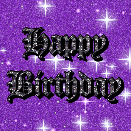 Happy Birthday glitter card 3, sparkly animated GIF