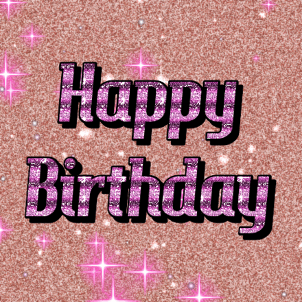 Happy Birthday glitter card 6, sparkly animated GIF