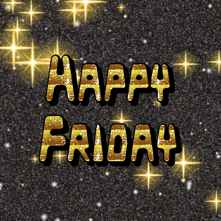 Happy Friday glitter card 2, sparkly animated GIF