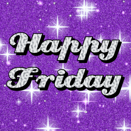 Happy Friday glitter card 3, sparkly animated GIF