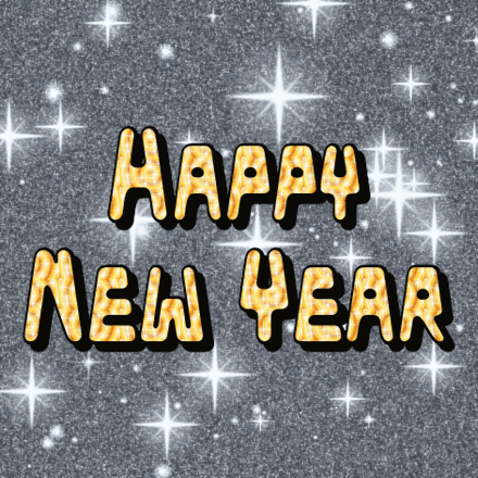 Happy New Year glitter card 4, sparkly animated GIF