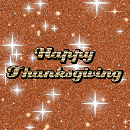 Happy Thanksgiving glitter card 2, sparkly animated GIF