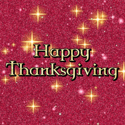 Happy Thanksgiving glitter card 4, sparkly animated GIF