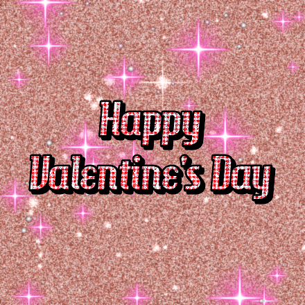 Happy Valentine's Day glitter card 3, sparkly animated GIF