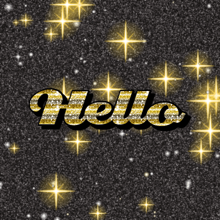 Hello glitter card 2, sparkly animated GIF