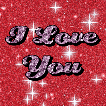I Love You glitter card 1, sparkly animated GIF