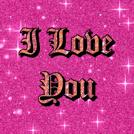 I Love You glitter card 2, sparkly animated GIF