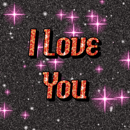 I Love You glitter card 3, sparkly animated GIF