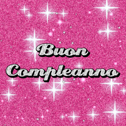 Buon Compleanno, biglietto glitter 1 con brillantini