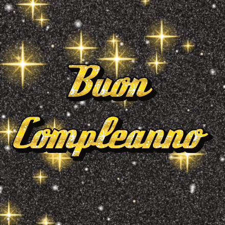 Buon Compleanno, biglietto glitter 2 con brillantini