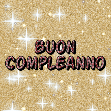 Buon Compleanno, biglietto glitter 4 con brillantini