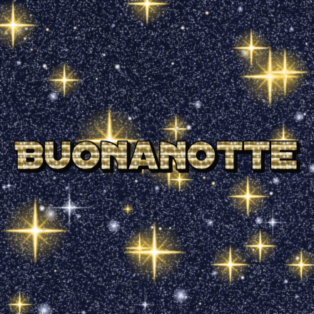 Buonanotte, biglietto glitter 2 con brillantini