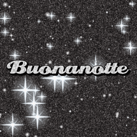 Buonanotte, biglietto glitter 4 con brillantini