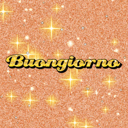 Buongiorno, biglietto glitter 2 con brillantini